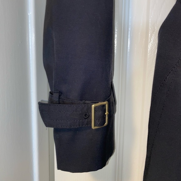 Cole Haan Black Trench Coat with Detachable Hood - Picture 6 of 9